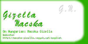 gizella macska business card